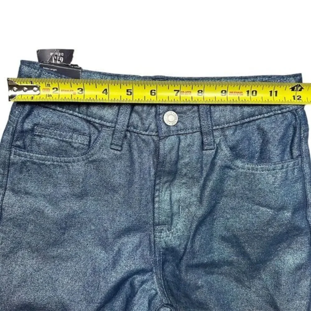 NWT GAP Kids Girls Wide-Leg‎ Jeans Size 10 Blue Metallic Sheen Denim High Rise